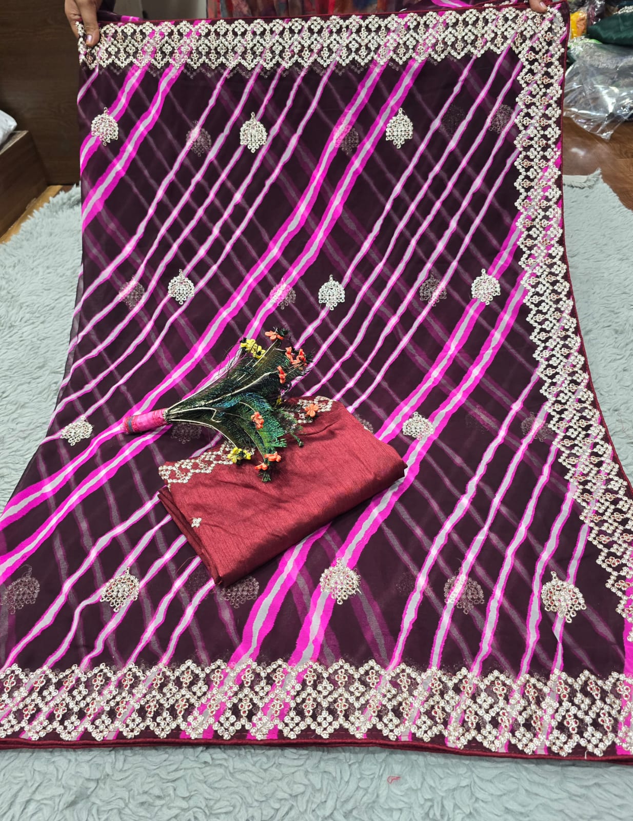 JK 619 Lehariya Designer Georgette Sarees Wholesale Clothing Suppliers In India
